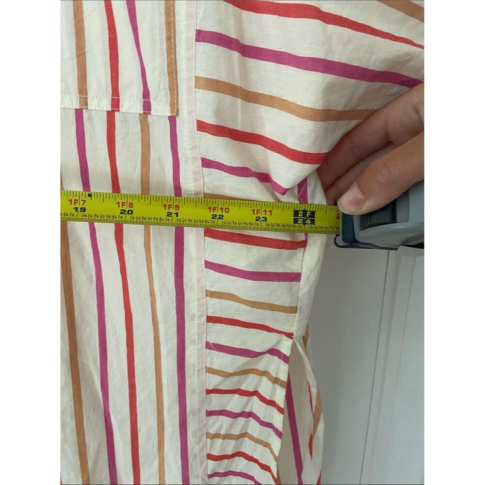 Pilcro Oversized Cream Button down Shirt with Stripes - Picture 11 of 12